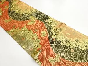 蝶に桜尽くし模様織出し全通袋帯